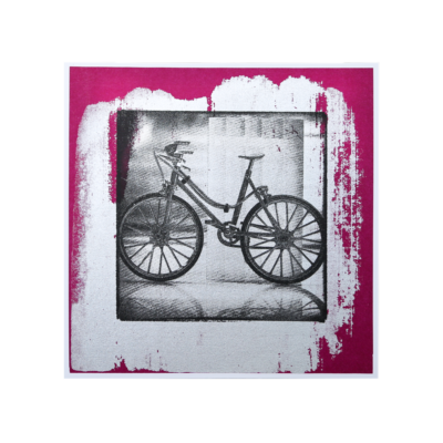 Fahrrad purpur / schwarz mit Silberstruktur